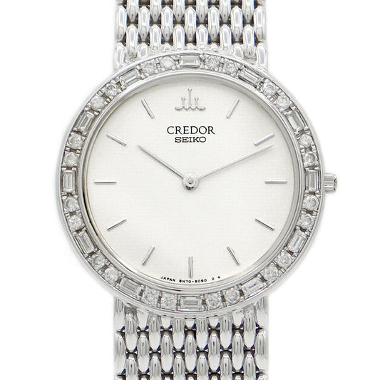 Battery replacement SEIKO Seiko Couredor 8N70-6100 Genuine diamond diamonds crown Diamond White K18WG White Gold Men's Boys Quartz [6 months warranty] [Watch] [Used]