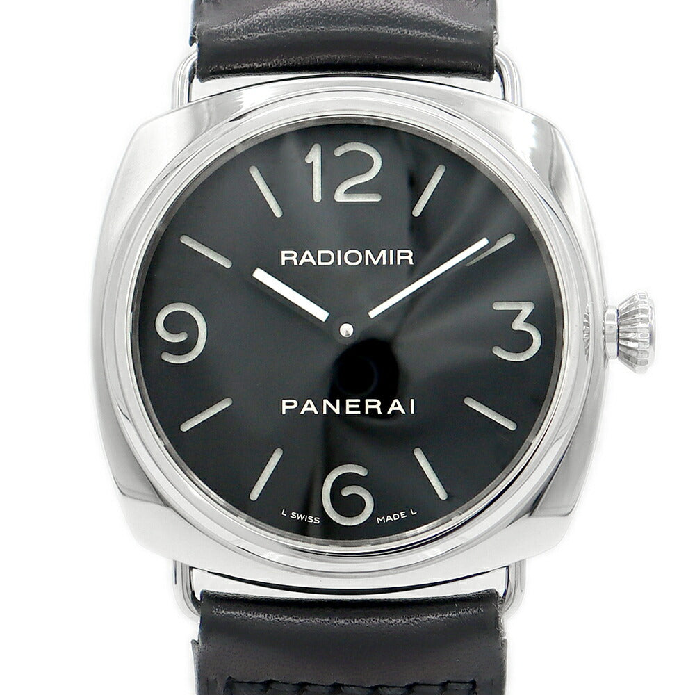 Panerai Panerai Radio Meir Base PAM00210 H. 100m Waterproof Black Black SS Stainless Steel Genuine Belt Genuine Belt Men Handwrinks [6 months warranty] [Watch] [Used]