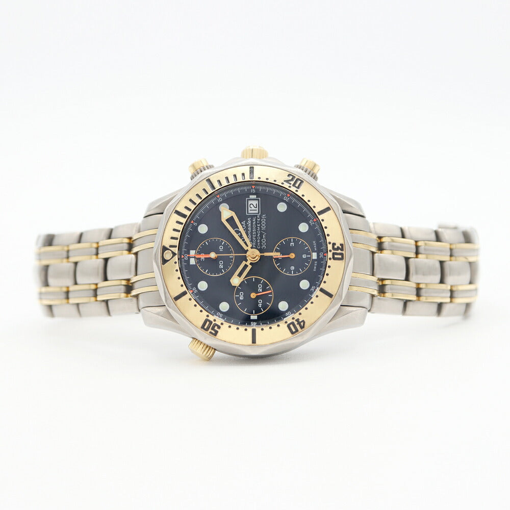 OMEGA Omega Sea Master Professional 300 Chronograph 2297.80 Date Navy Navy Yg Yellow Gold TI Titanium Combination Men's Automatic Wind [6 months Warranty] [Watch] [Used]