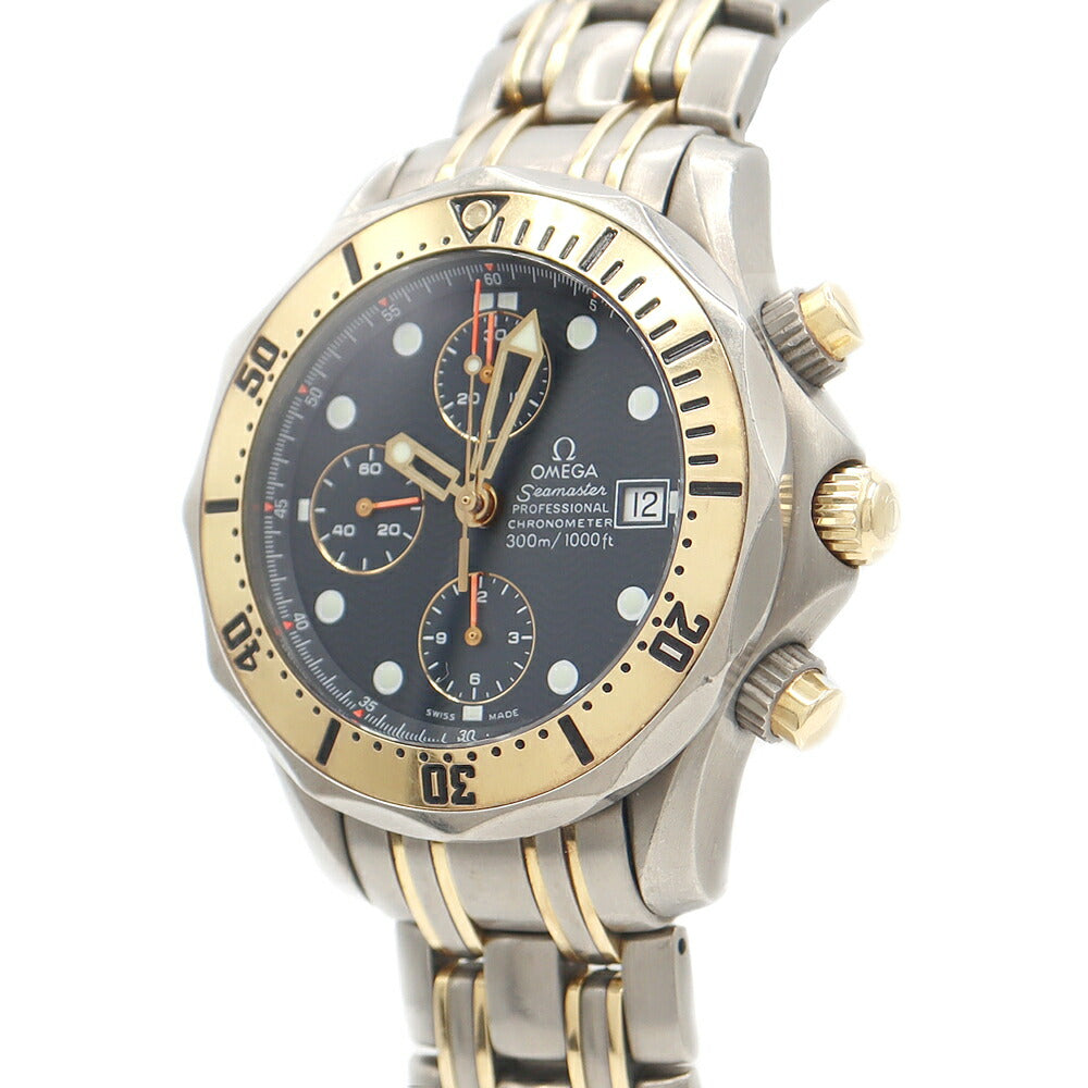 OMEGA Omega Sea Master Professional 300 Chronograph 2297.80 Date Navy Navy Yg Yellow Gold TI Titanium Combination Men's Automatic Wind [6 months Warranty] [Watch] [Used]