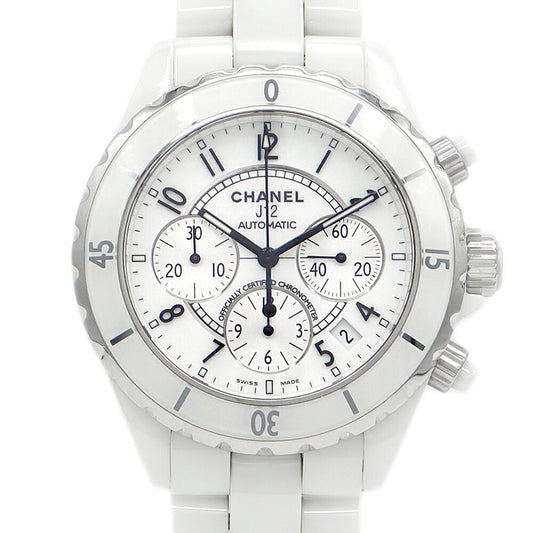 CHANEL Chanel J12 41mm Chronograph H1007 Silver White White Ceramic SS Stainless Men Automatic Wind [6 months warranty] [Watch] [Used]