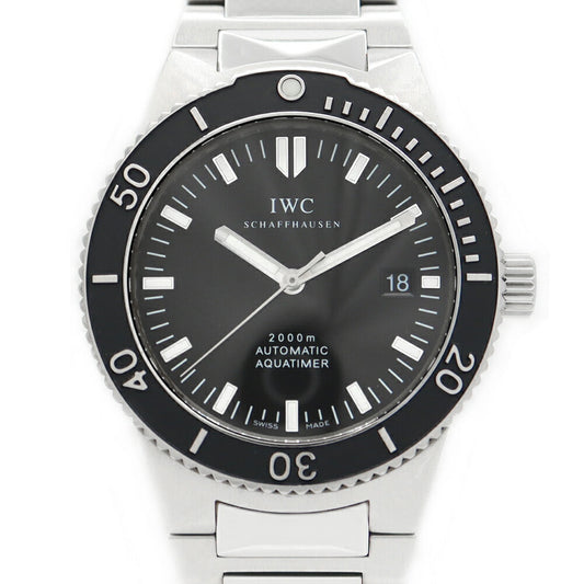 内部点検済 IWC インターナショナルウォッチカンパニー GST アクアタイマー IW353602 2000m防水 デイト 黒 ブラック SS ステンレス メンズ 自動巻き【6ヶ月保証】【腕時計】【中古】