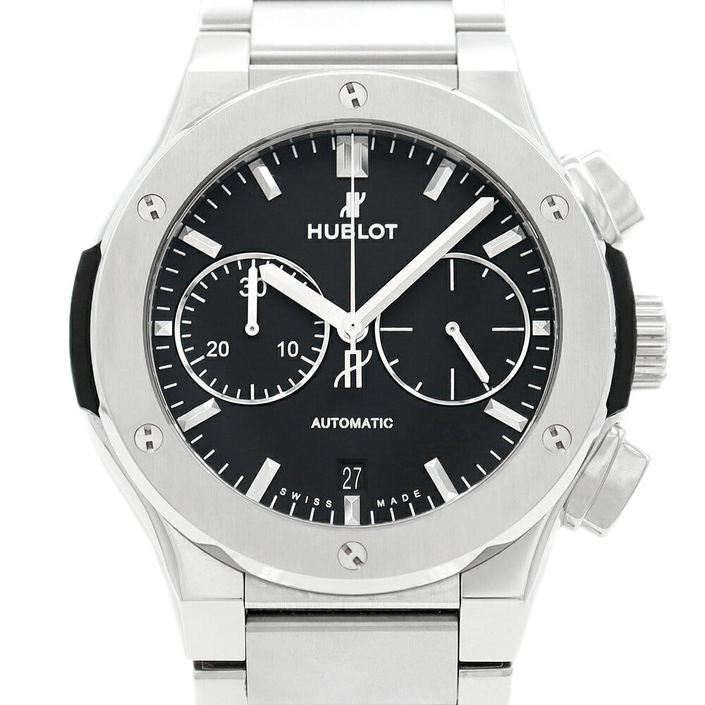 HUBLOT Ubro Classic Fusion Chronograph Titanium 520.nx.1170.nx Date Black Titanium Men Automatic Wind [6 months warranty] [Watch] [Used]