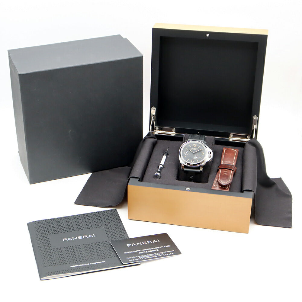 PANERAI パネライ ルミノール 8DAYS 8デイズ パワーリザーブ アッチャイオ PAM00795 W番 300m防水 スモールセコンド 黒 ブラック SS ステンレス 純正ラバーベルト 純正尾錠 メンズ 自動巻き【6ヶ月保証】【腕時計】【中古】