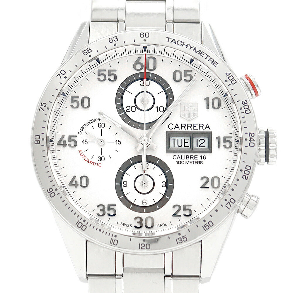 Inspector Tag HEUER Tag Heuer Tag Hoire Carrella Calibur 16 Chronograph CV2A11 BA0796 100m Waterproof Daydate Silver SS Stainless Men's Automatic Wind [6 months warranty] [Watch] [Used]