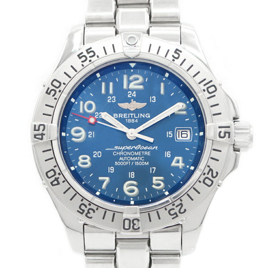 BREITLING Breitling Super Ocean A17360 Date 1500m Waterproof Blue Blue SS Stainless Men Automatic Wind [6 months warranty] [Watch] [Used]