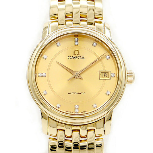 OMEGA Omega Deville Devil Prestige 15P Diamond 4190.15 Date Diamond Gold K18YG Yellow Gold Ladies Automatic Wind Devil [6 months warranty] [Watch] [Used]