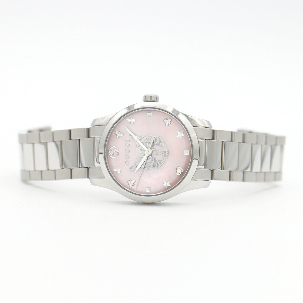 Battery replacement GUCCI Gucci G Time Les Mistic Cat YA1265013 126 5 Pink Shell SS Stainless Ladies Quartz [6 months warranty] [Watch] [Used]