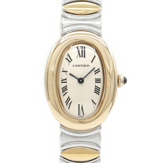 Cartier Cartier Cartier Cartier Cartier Benuir Bell Epock W40002F2 White White Ivory K18YG Yellow Gold SS Stainless Steel Combination Ladies Quartz [6 months warranty] [Watch] [Used]