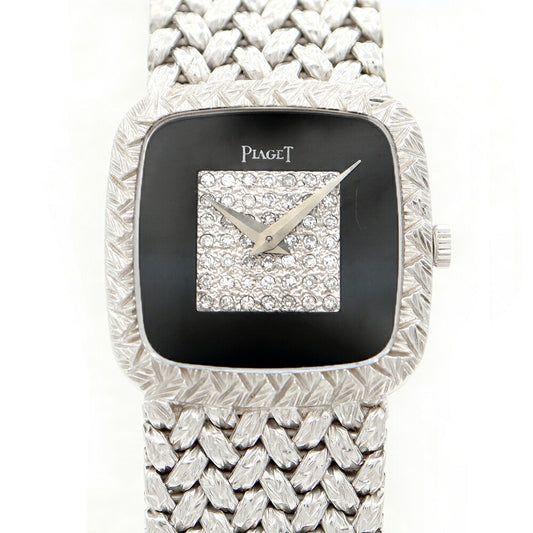 PIAGET Piaget Piager Onyx Diamond 9902D2 K18WG White Gold Black Black Ladies Handwriting [6 months warranty] [Watch] [Used]