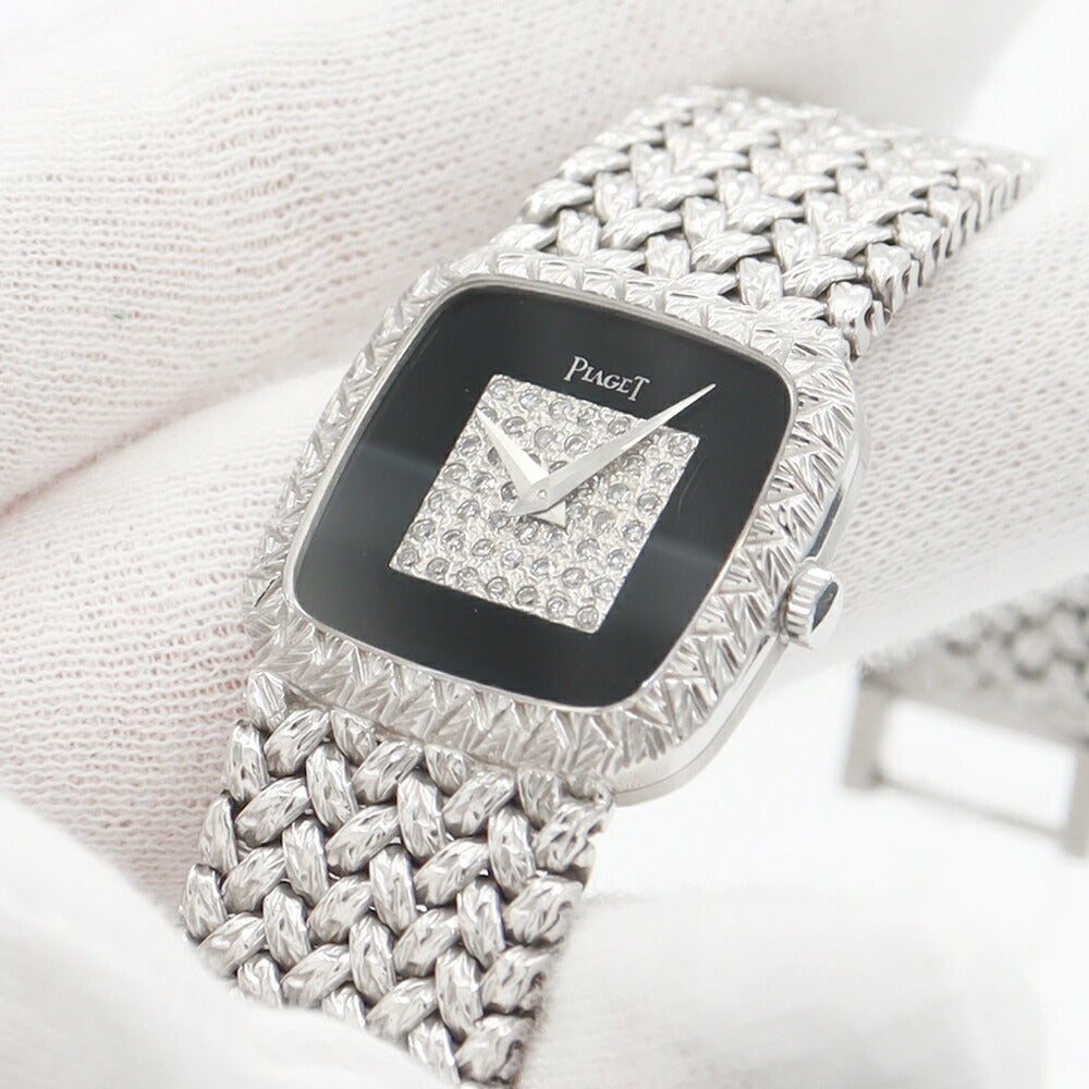PIAGET ピアジェ オニキス ダイヤモンド 9902D2 K18WG ホワイトゴールド 黒 ブラック レディース 手巻き【6ヶ月保証】【腕時計】【中古】