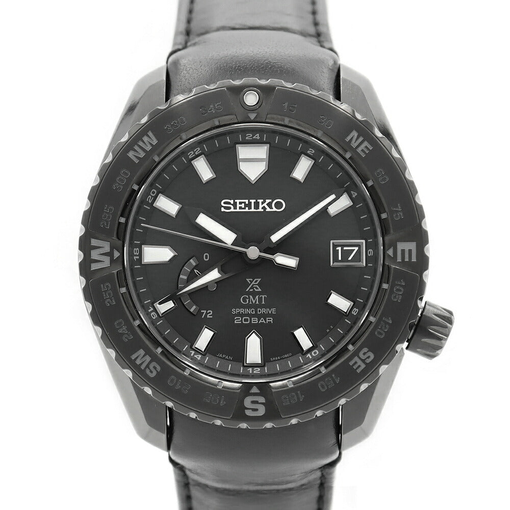 SEIKO Seiko Prospex LX Line GMT 5R66-0BM0 SBDB023 Date Power Reserve 200m Waterproof Black Black Titan Genuine Belt Genuine Spring Men's Spring Drive [6 months warranty] [Watch] [Used]