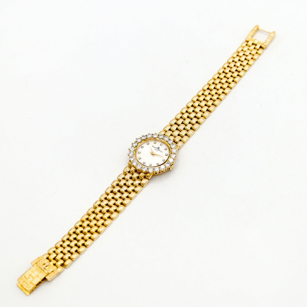 BAUME & MERCIER Baume & Mercier Diamond Besel 12P Diamond Diamond Golden White White Shell K18YG Yellow Gold Ladies Quartz [6 months warranty] [Watch] [Used]