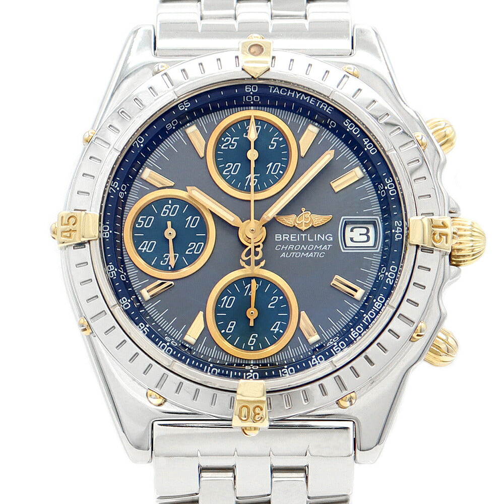 BREITLING BREITLING Breitling Chrono Mat Vicolo B13050.1 Chronograph Date Gray Navy SS Stainless steel YG Yellow Gold Men's Automatic Wind [6 months warranty] [Watch] [Used]