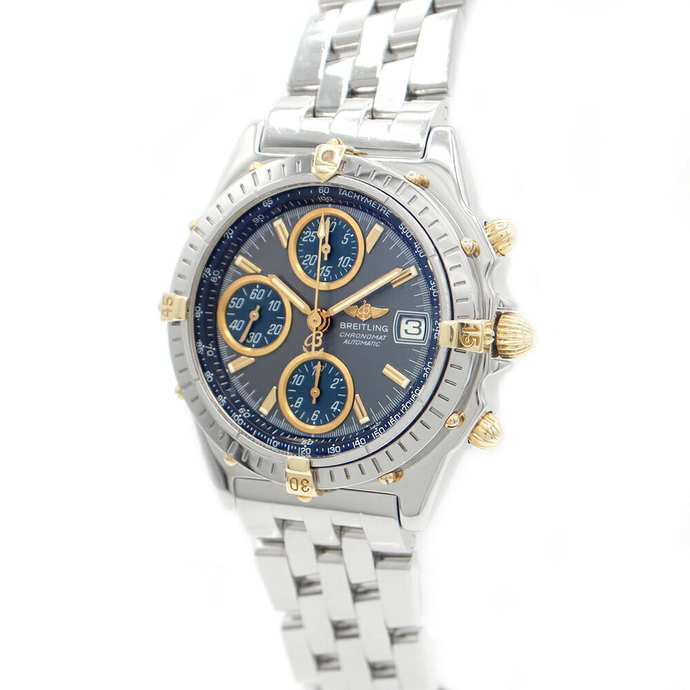 BREITLING BREITLING Breitling Chrono Mat Vicolo B13050.1 Chronograph Date Gray Navy SS Stainless steel YG Yellow Gold Men's Automatic Wind [6 months warranty] [Watch] [Used]