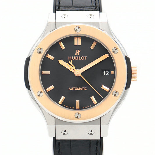 Inspection HUBLOT Ubrot Hublot Ubrot Hubrot Classic Fusion King Gold Titanium 565.NO.1181.LR 100m Waterproof Date Black K18RG King Gold Titanium Genuine Belt Genuine Back Men's Ladies Boys Automatic Wind