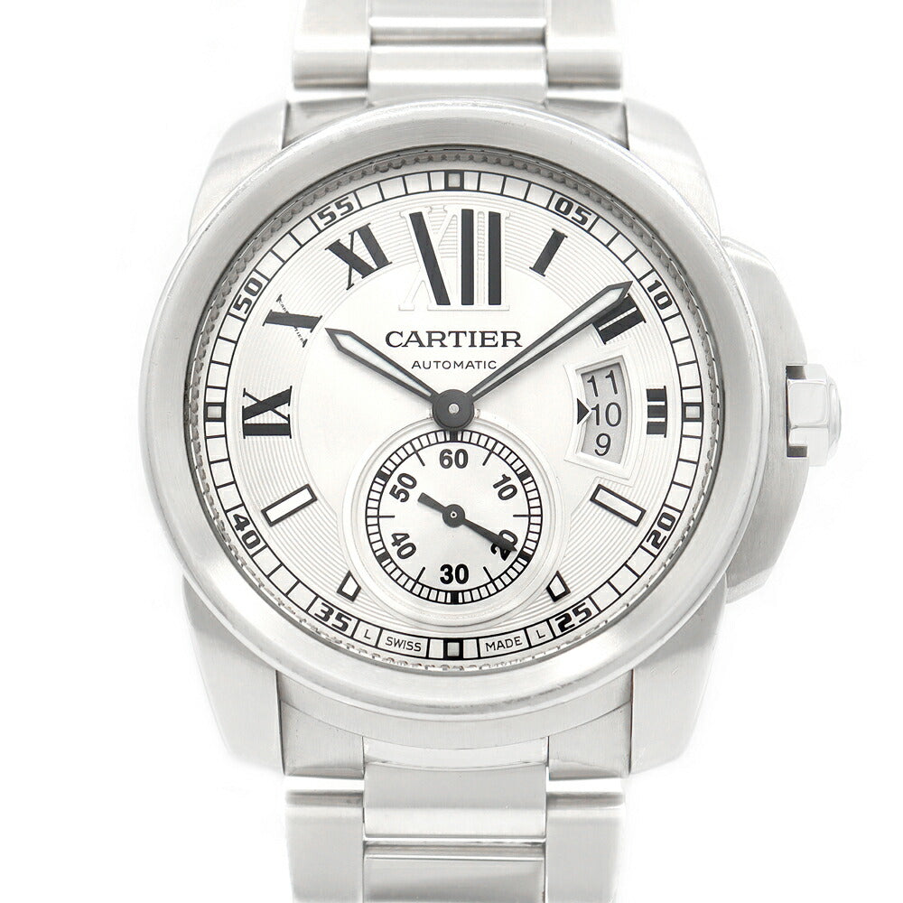 Cartier カルティエ カリブル ドゥ カルティエ W7100015 デイト 30m防水 スモールセコンド 裏スケ シルバー SS ステンレス メンズ 自動巻き【6ヶ月保証】【腕時計】【中古】