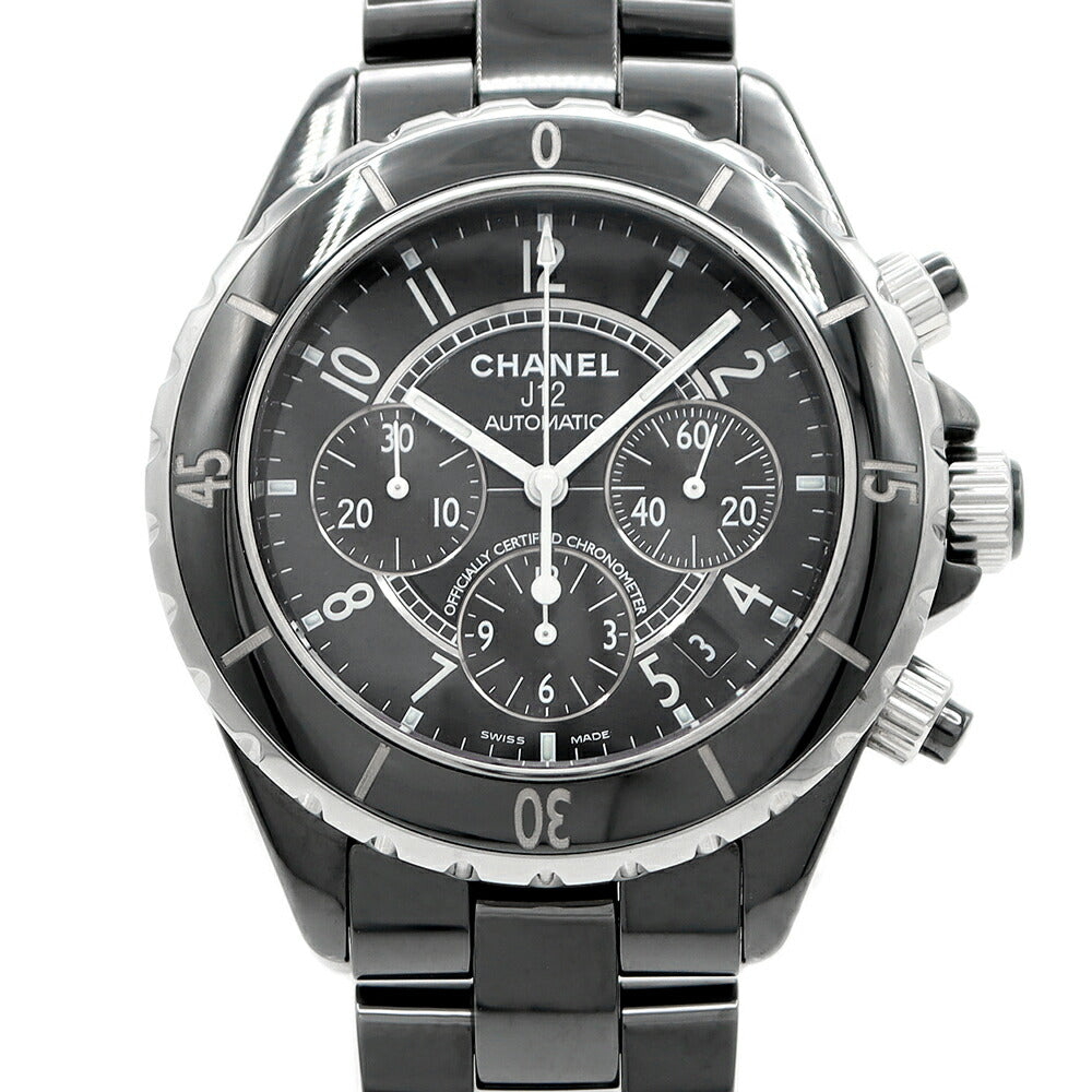 CHANEL Chanel J12 41mm Chronograph H0940 200m Waterproof Date Black CE Ceramic SS Stainless Men Automatic Wind [6 months warranty] [Watch] [Used]