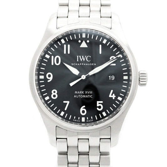 内部点検済 IWC インターナショナルウォッチカンパニー パイロットウォッチ マークXVIII IW327011 デイト 黒 ブラック SS ステンレス メンズ 自動巻き マーク18【6ヶ月保証】【腕時計】【中古】