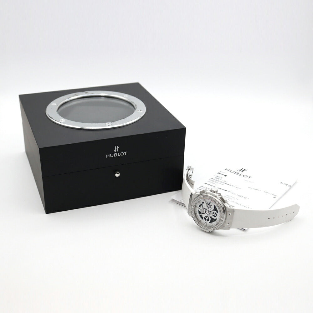 Inspector HUBLOT Ublo Big Big Bang Bang Bang Japan Limited All White Diamond 311.se.2010.RW.1104.jsm12 Genuine Diamond Besel Chronograph Date White White Skeleton Men's Automatic Big Bang [6 months warranty] [Watch] [Used]