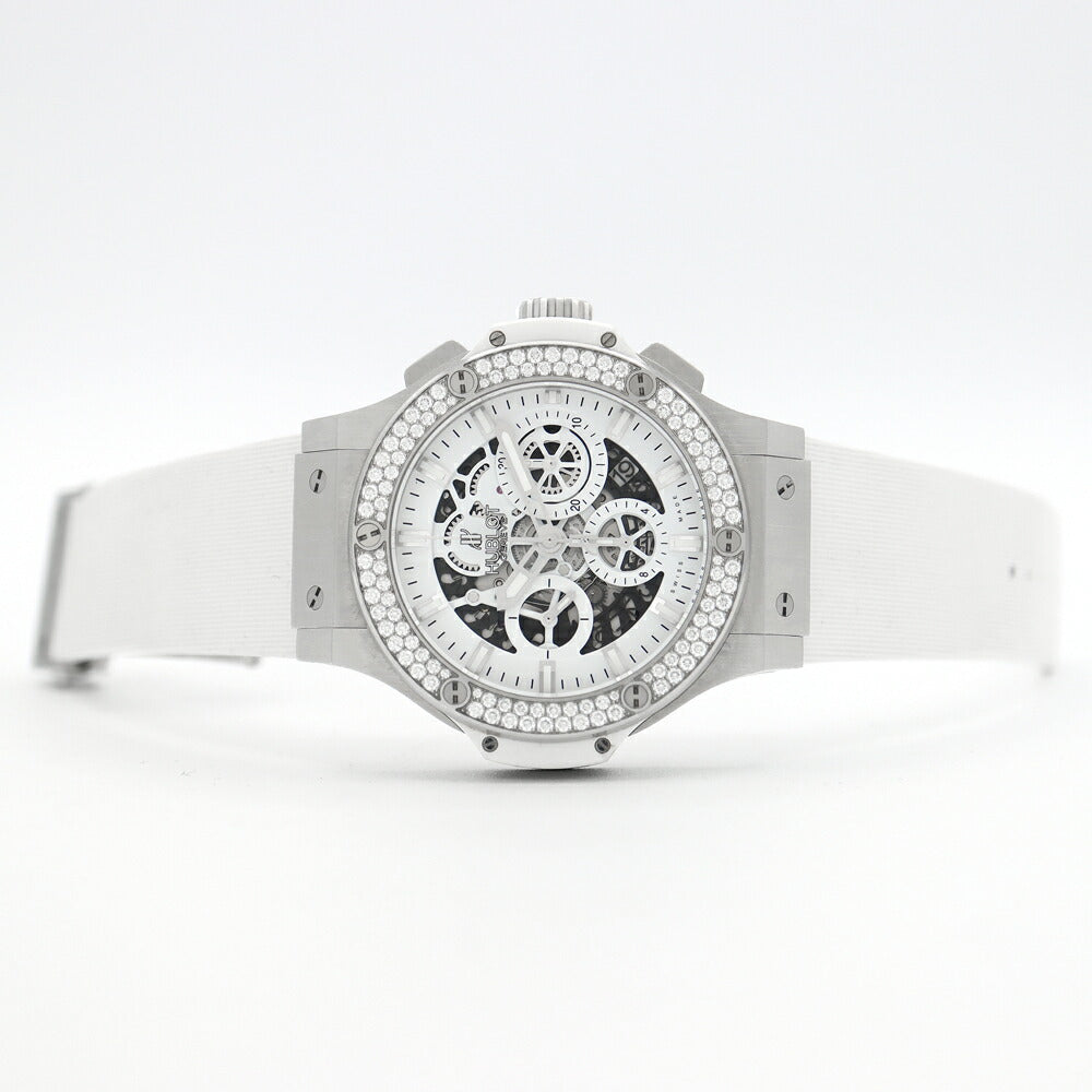 Inspector HUBLOT Ublo Big Big Bang Bang Bang Japan Limited All White Diamond 311.se.2010.RW.1104.jsm12 Genuine Diamond Besel Chronograph Date White White Skeleton Men's Automatic Big Bang [6 months warranty] [Watch] [Used]