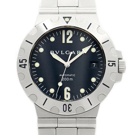 Inspection BVLGARI Bulgari Diagano Skuba SD38S Date 200m Waterproof Black Black SS Stainless Men Automatic Wind [6 months warranty] [Watch] [Used]