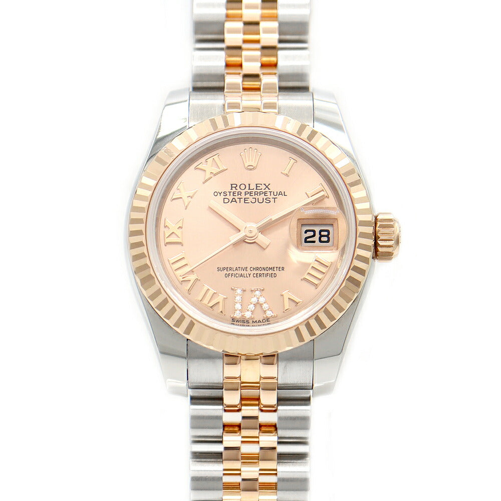 Inspection ROLEX Rolex Datejust 26 VI Diamond 179171 Random Roulet 100m Waterproof Diamond Pink Roman Everlose Gold K18PG SS Stainless Certain Combination Ladies Automatic Wind [6 months warranty] [Watch] [Used]