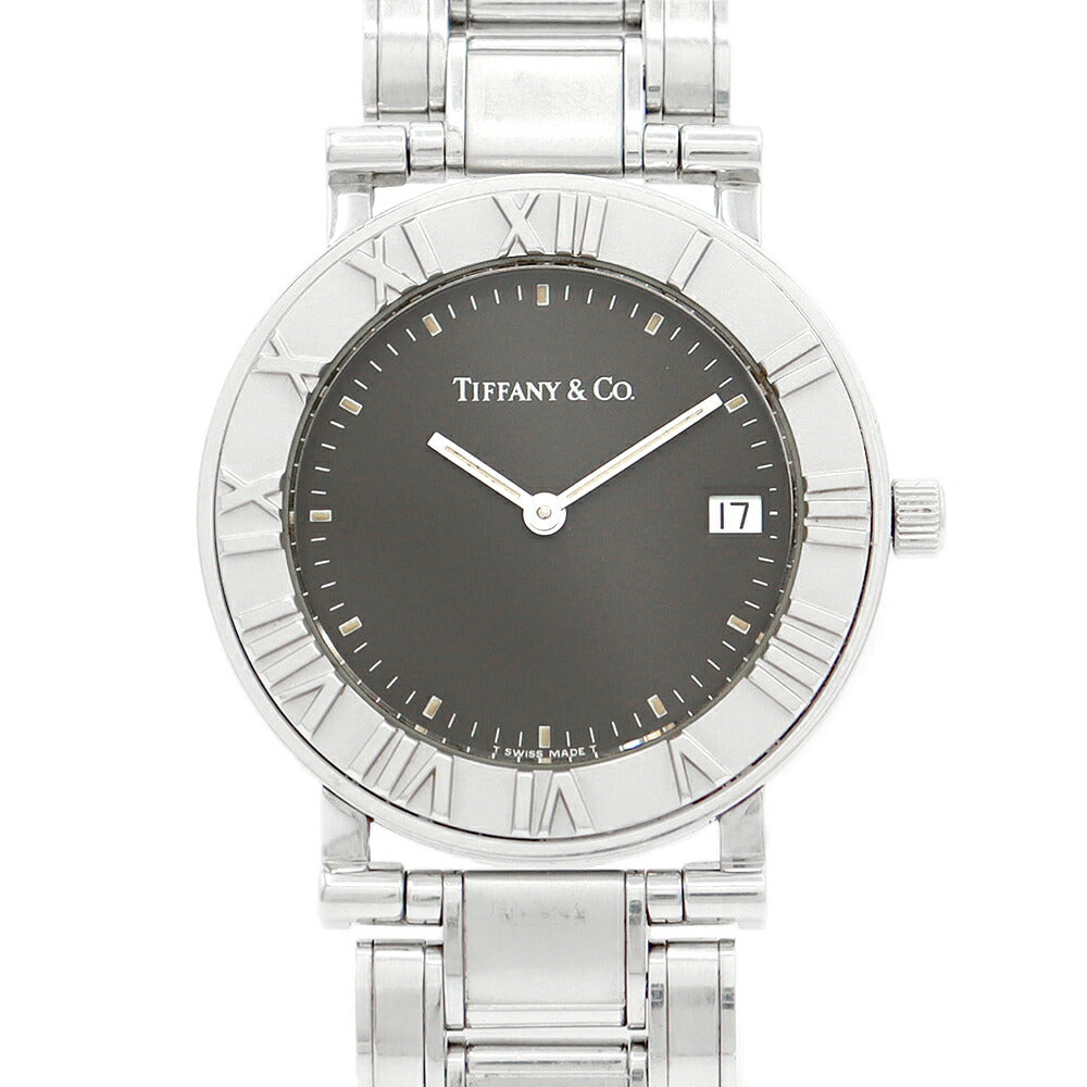 Battery replacement TIFFANY & CO. Tiffany Atlas Date 33mm Black SS Stainless Ladies Quartz [6 months warranty] [Watch] [Used]