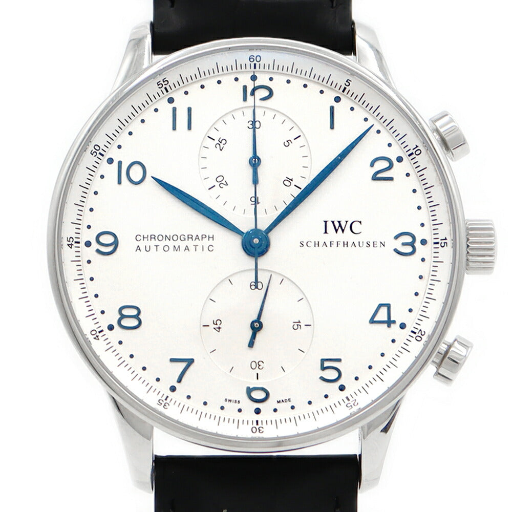 内部点検済 IWC インターナショナルウォッチカンパニー ポルトギーゼ クロノグラフ IW371417 白 ホワイト SS ステンレス 純正尾錠 メンズ 自動巻き 【6ヶ月保証】【腕時計】【中古】