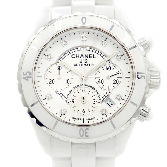 Inspector CHANEL CHANEL Chanel Chanel J12 Chronograph 41mm 9P diamond H2009 Genuine Diamond Date Small Second 200m Waterproof White White SS Stainless CE CES Ceramic Men Automatic winding [6 months warranty] [Watch] [Used]