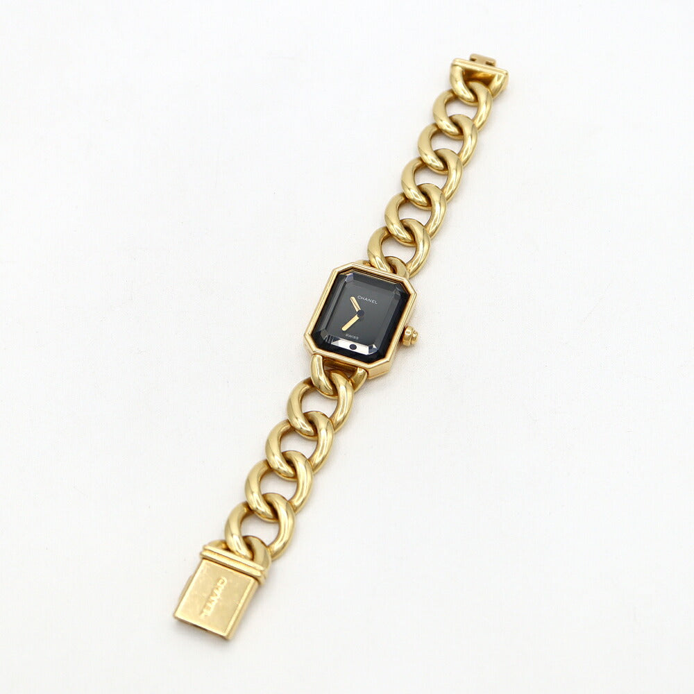 Battery replacement CHANEL Chanel Premiere M size H0003 Black Black K18YG Yellow Gold Ladies Quartz [6 months warranty] [Watch] [Used]