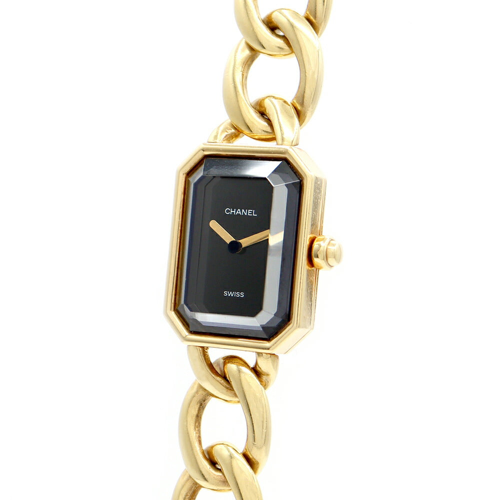 Battery replacement CHANEL Chanel Premiere M size H0003 Black Black K18YG Yellow Gold Ladies Quartz [6 months warranty] [Watch] [Used]