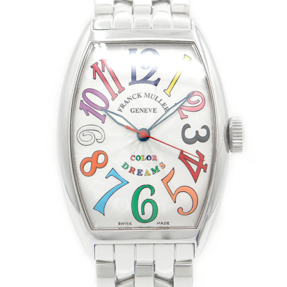 FRANCK MULLER フランクミュラー トノーカーベックス カラードリーム 5850SC COLORDREAMS シルバー ギョーシェ SS ステンレス メンズ 自動巻き【6ヶ月保証】【中古】【腕時計】