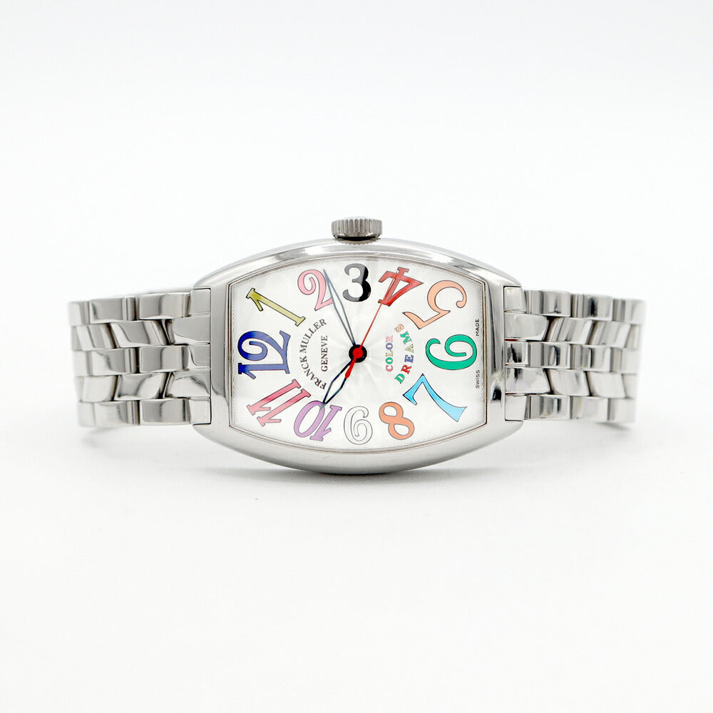 FRANCK MULLER フランクミュラー トノーカーベックス カラードリーム 5850SC COLORDREAMS シルバー ギョーシェ SS ステンレス メンズ 自動巻き【6ヶ月保証】【中古】【腕時計】