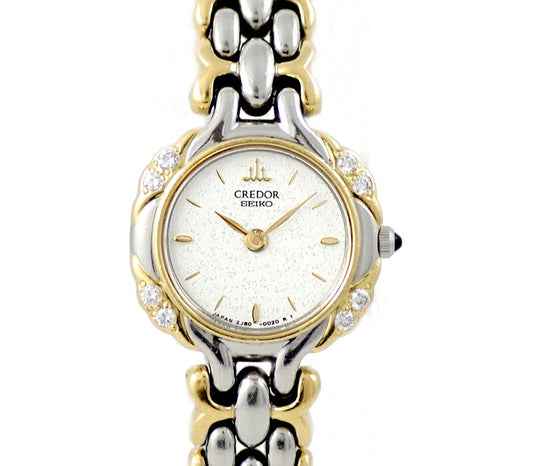 Battery replacement SEIKO Seiko Couredor 2J80-0020 Diamond Silver Dial K18YG Yellow Gold SS Stainless Steel Combination Ladies Quartz [6 months warranty] [Watch] [Used]