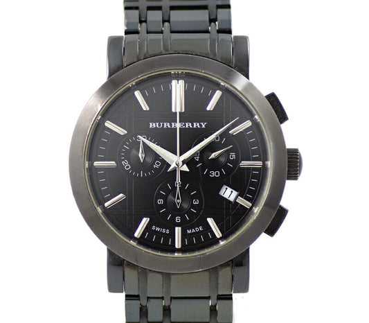 Battery replacement Burberry Burberry Heritage Chronograph BU1373 All Black Black Dial SS Stainless Steel Men Quartz [6 months warranty] [Watch] [Used]