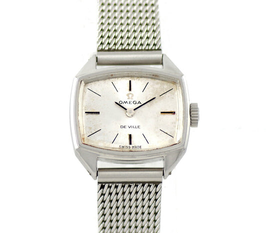 Rare product OMEGA Omega Deville Devil 511.338 Cal.485 17 Stone Silver Dial SS Stainless Steel Genuine Breath Ladies Devil Human Rolling Vintage [Watch] [Used]