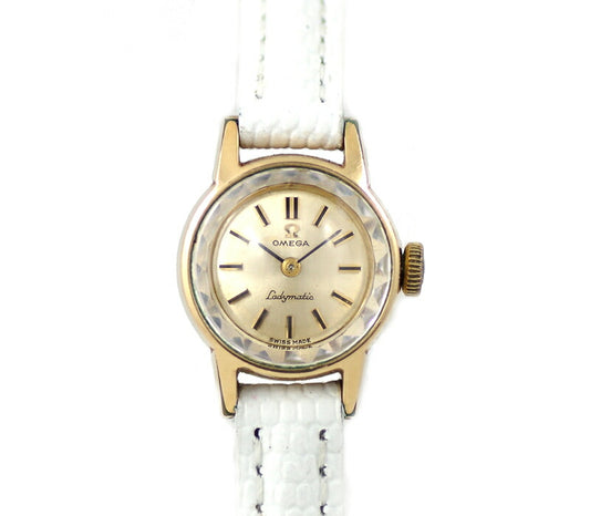Difficult OMEGA Omega Ladymatic Ladies Mematic 551.004 Cal.661 24 Stone Silver Dial YGP Yellow Gold SS Stainless Ladies Devil Automatic Wrap Antique Vintage [Watch] [Used]