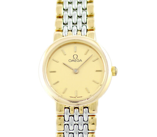 Battery replacement OMEGA Omega Deville Devil Gold Dial SS Stainless steel YGP Yellow Gold Ladies Quartz Devil [6 months warranty] [Watch] [Used]