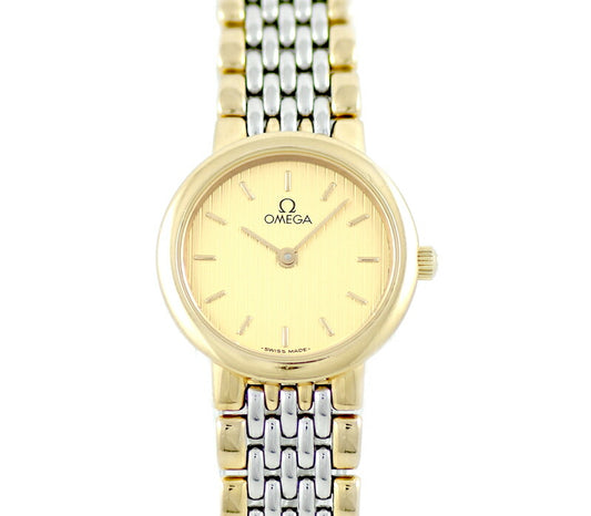 Battery replacement OMEGA Omega Devil Gyoche Gold Dial SS Stainless steel YGP Yellow Gold Ladies Quartz Devil [6 months warranty] [Watch] [Used]
