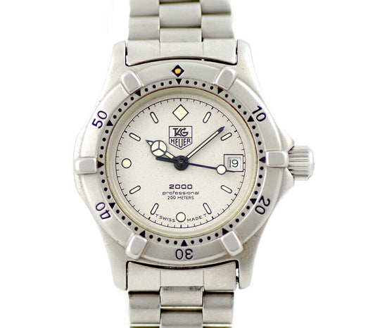 電池交換済 TAG Heuer タグホイヤー 2000シリーズ プロフェッショナル 962.208 200m防水 デイト シルバー 文字盤 SS ステンレス レディース クォーツ【6ヶ月保証】【腕時計】【中古】