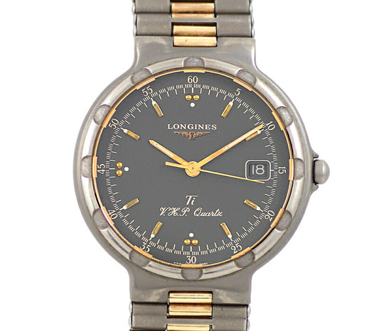 Battery replacement Longines Longine Conquest VHP Titanium Date Gray Dial TI Titanium YGP Yellow Gold Quartz Men [6 months warranty] [Watch] [Used]