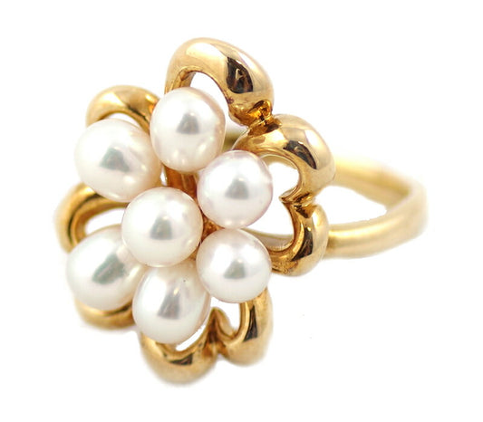 New finished Mikimoto Mikimoto Pearl Ring Ring K18YG Yellow Gold No. 8 #48 [Jewelry] [Used]
