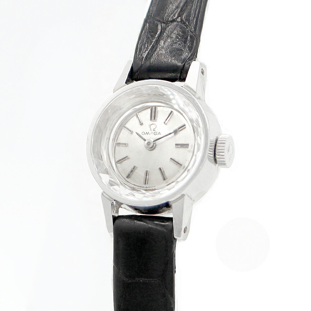 OMEGA Omega Cut glass 511.166 Cal.484 Silver SS Stainless Ladies Genuine Backed Antique Vintage [Watch] [Used]