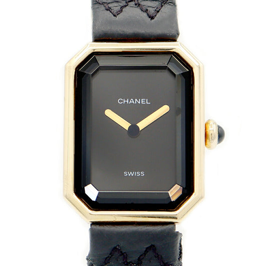 Battery replacement CHANEL Chanel Premiere H0090 Black Black K18YG Yellow Gold Gold Golden Genuine Belt Genuine Buckwheat Ladies Quartz [6 months warranty] [Watch] [Used]