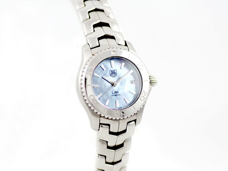 Battery replacement TAG HEUER Tag Hoire Link WJ1316 200m Waterproof Blue Shell Dial SS Stainless Ladies Quartz [6 months warranty] [Watch] [Used]