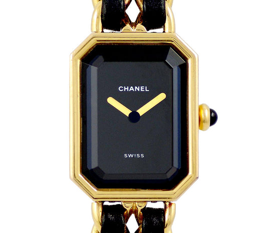 Battery replaced CHANEL Chanel Premiere M size H0001 Gold Black Black Dial YGP Yellow Gold Ladies Quartz [6 months warranty] [Watch] [Used]