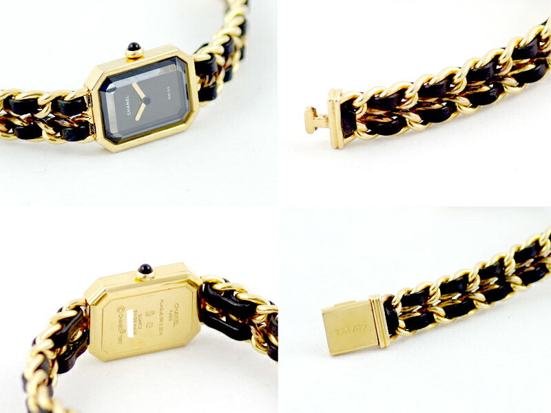 Battery replaced CHANEL Chanel Premiere M size H0001 Gold Black Black Dial YGP Yellow Gold Ladies Quartz [6 months warranty] [Watch] [Used]