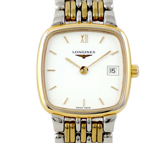 Battery replacement Longines Longine flagship L5.133.3 Date White White Dial SS Stainless steel YGP Yellow Gold Combination Quartz Ladies [6 months warranty] [Watch] [Used]