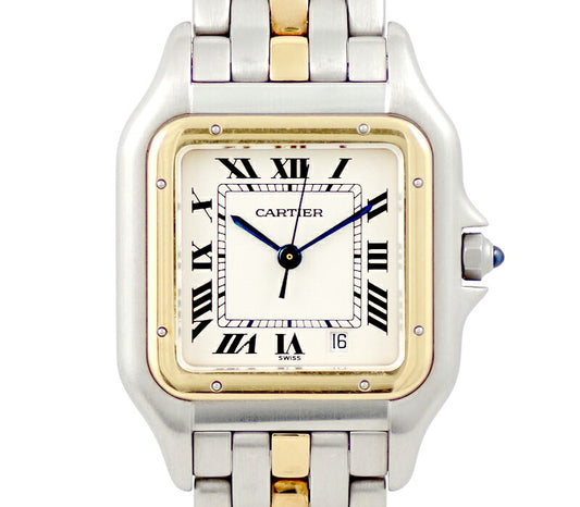 Battery replacement Cartier Cartier Pan Tail MM 1 Row Date White Ivory White Dial K18YG Yellow Gold SS Stainless Combination Ladies Quartz [6 months warranty] [Watch] [Used]